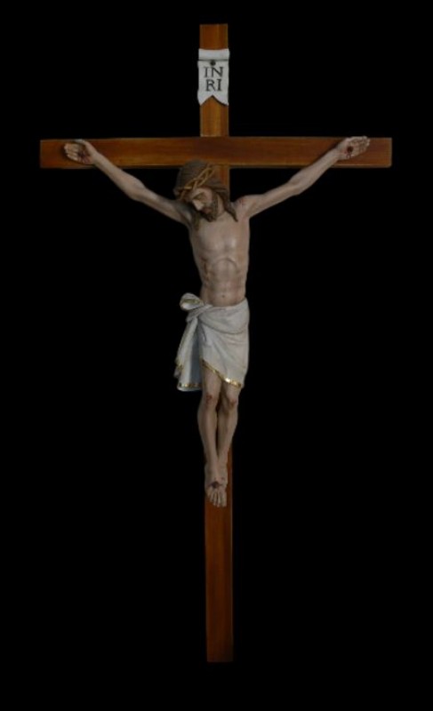 Krucyfiks drewniany rzeźbiony 70 cm