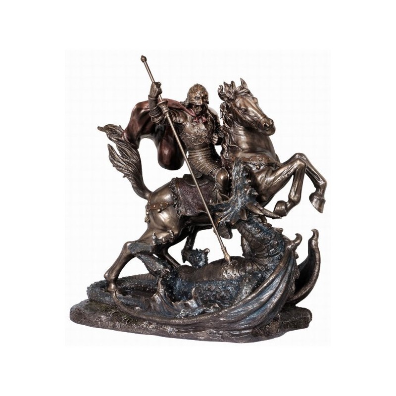 Figura postaci świętego Jerzego walczącego ze smokiem