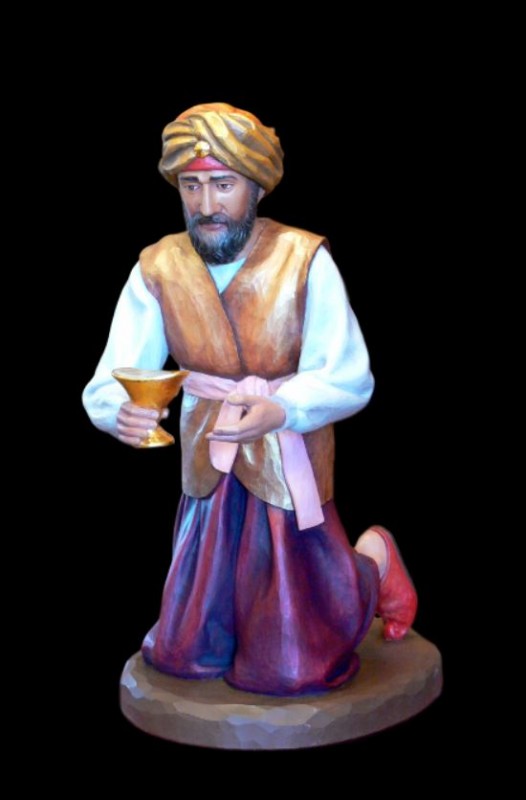 Król Baltazar - drewniana figura do szopki bożonarodzeniowej