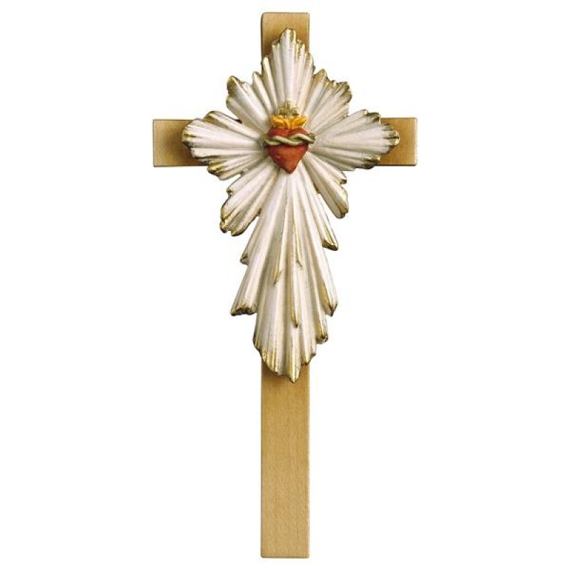 Krzyż drewniany "Serce Jezusa"