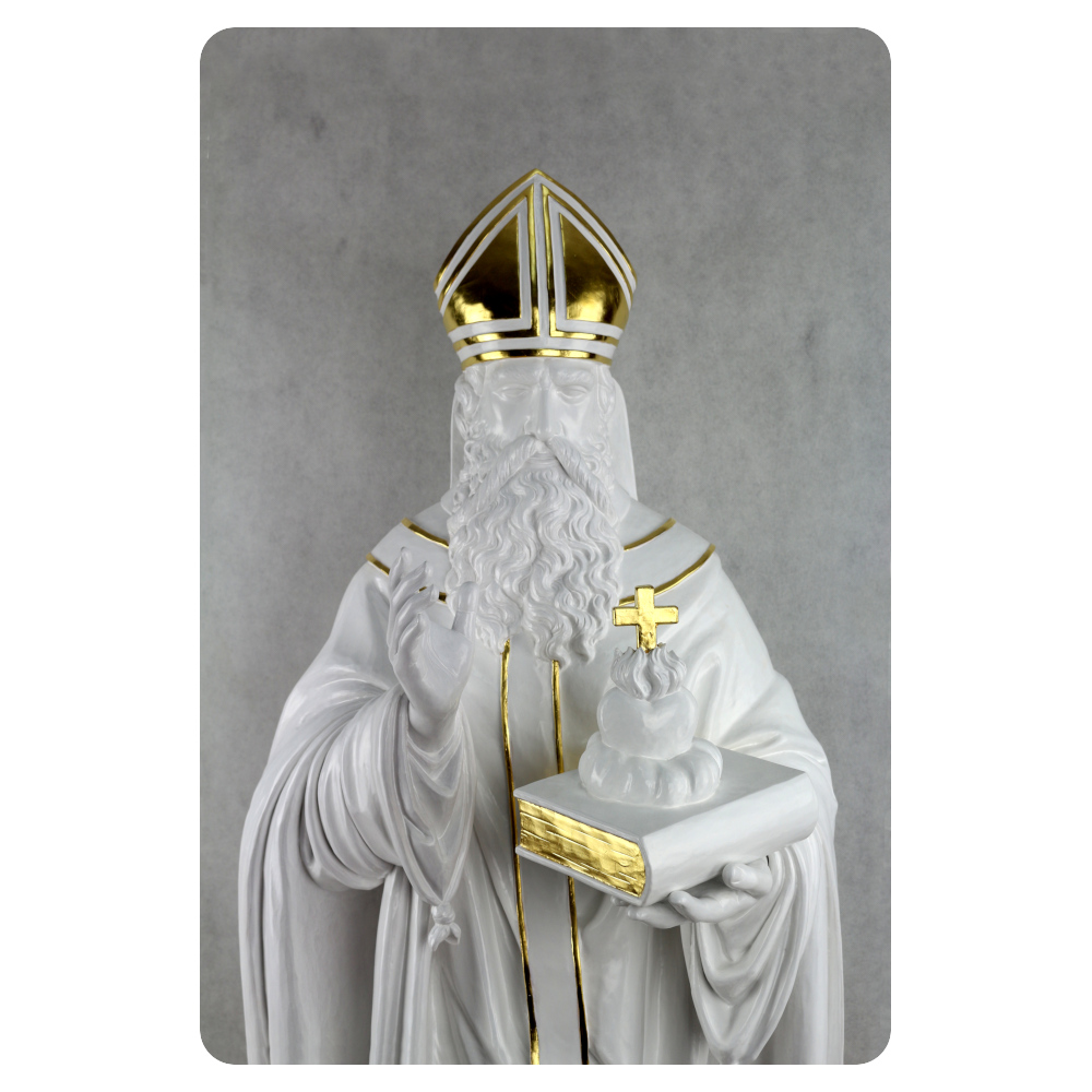 Augustyn - polichromowana rzeźba z elementami złoceń