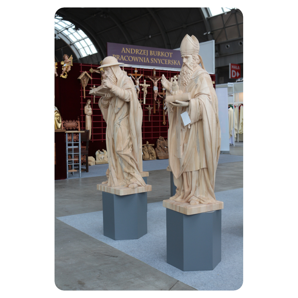 Augustyn oraz Hieronim - rzeźby postaci Doktorów Kościoła