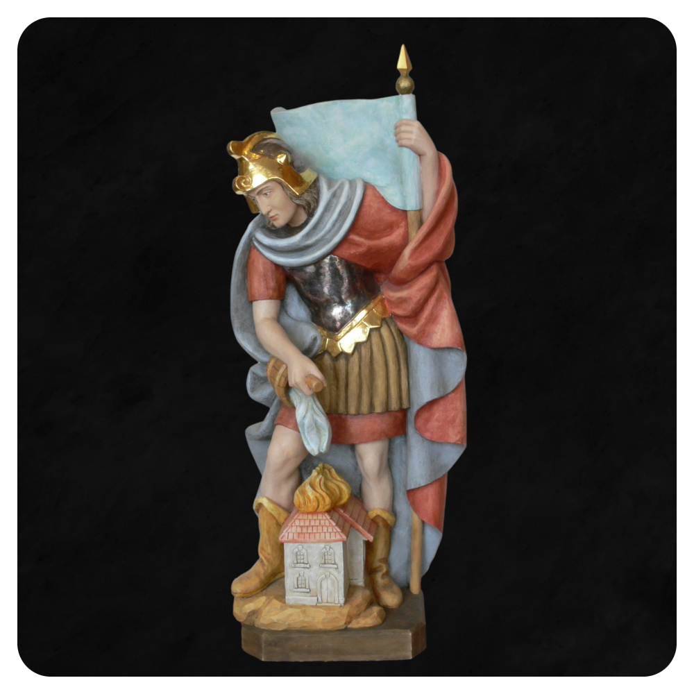 Florian - patron strażaków - rzeźba drewniana