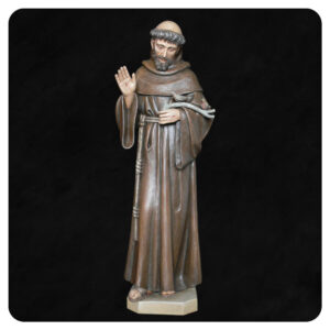 Franciszek z ptaszkami - rzeźba świętego wykonana w drewnie lipowym