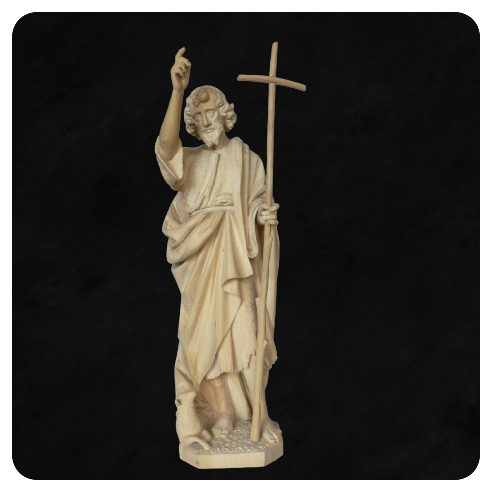 Figura postaci Jana Chrzciciela, surowe drewno