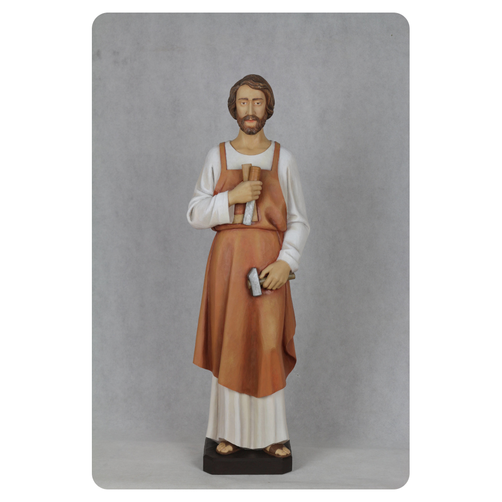 Józef Rzemieślnik - figura wykonana w drewnie, polichromowa