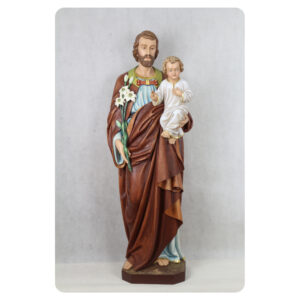 Józef z Dzieckiem i lilią w ręce - rzeźba w drewnie