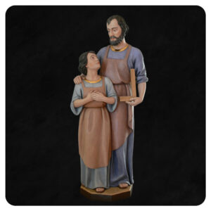 Józef z Jezusem - polichromowana figura w drewnie