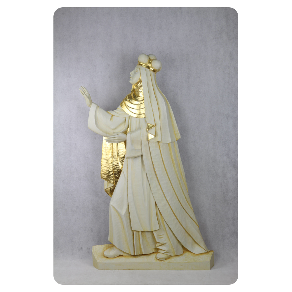 Św. Kinga - figura w drewnie lipowym z polichromią