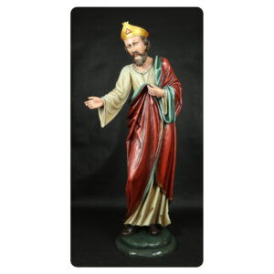 Król do szopki bożonarodzeniowej, kolorowy, drewniany