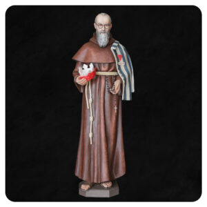 Maksymilian Kolbe - rzeźba wykonana w drewnie lipowym
