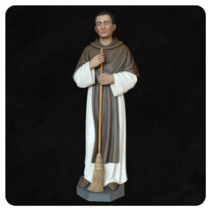 Marcin de Porres - figura drewniana wykonana w drewnie lipowym