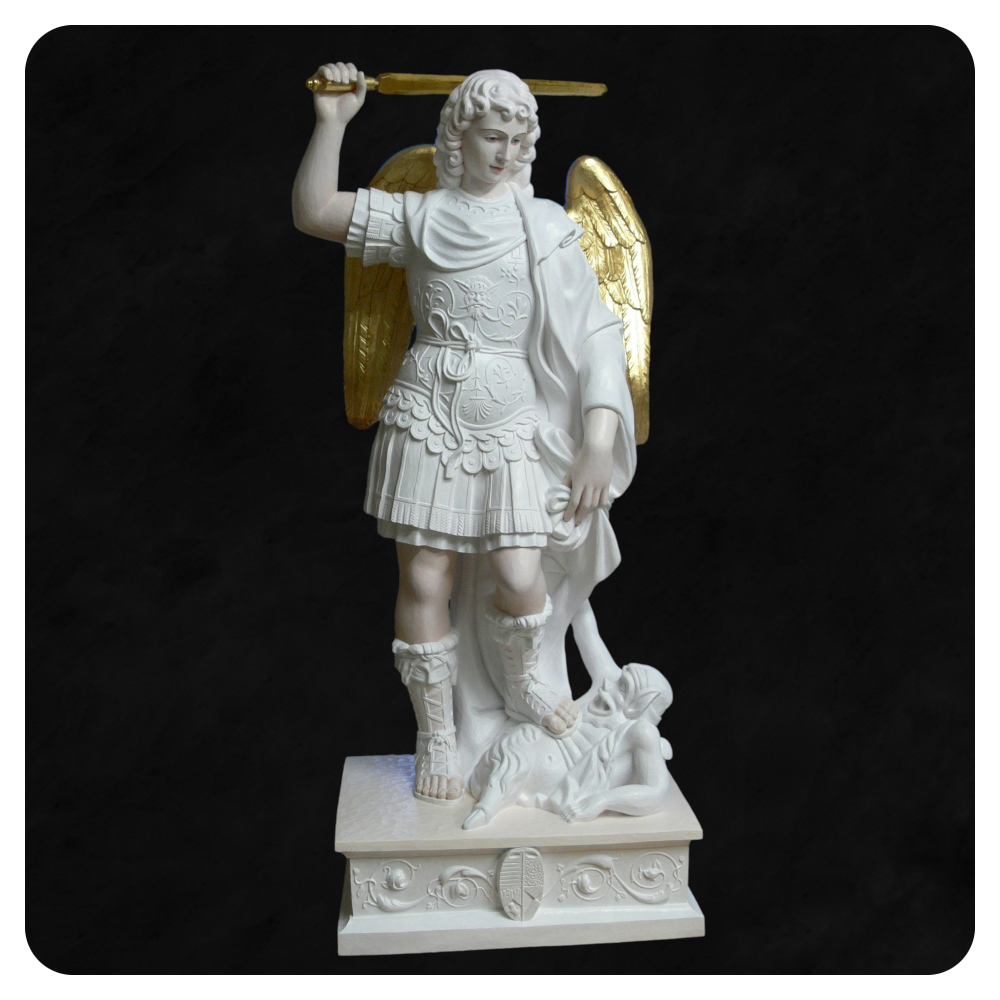 Michał z Gargano - rzeźba przedstawiająca postać Michała z diabłem