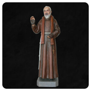 Ojciec Pio - rzeźba drewniana polichromowana
