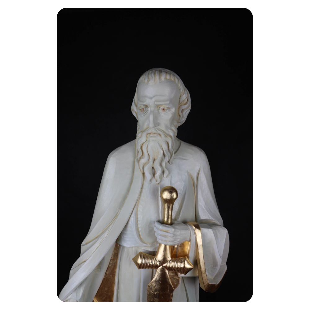 Święty Paweł, polichromowana figura drewniana