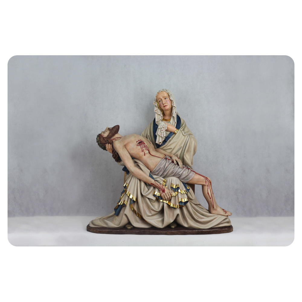 Pieta gotycka - rzeźba wykonana w drewnie lipowym