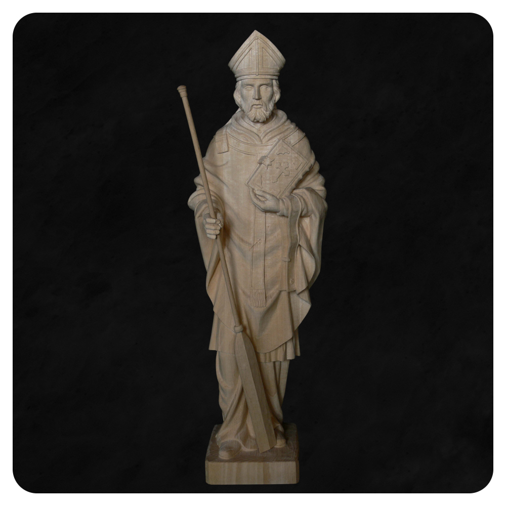 Rzeźba postaci świętego Wojciecha wykonana w drewnie lipowym