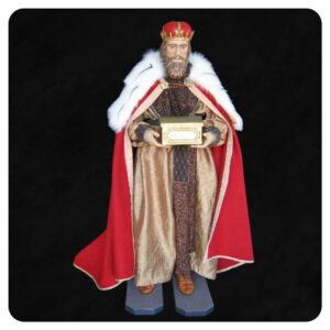 Król Kacper trzymający skrzynkę ze złotem