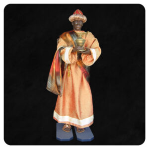 Król Baltazar trzymający kadzidło jako dar, figura do szopki bożonarodzeniowej